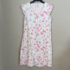 Karen Neuburger Sleeveless Floral Print Nightgown Cotton Blend Pocket Medium